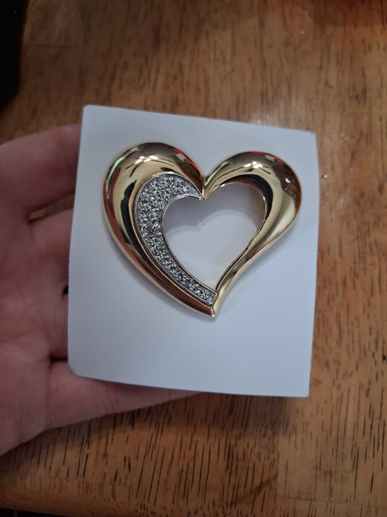 Unique TwoToned Heart Brooch